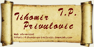 Tihomir Privulović vizit kartica